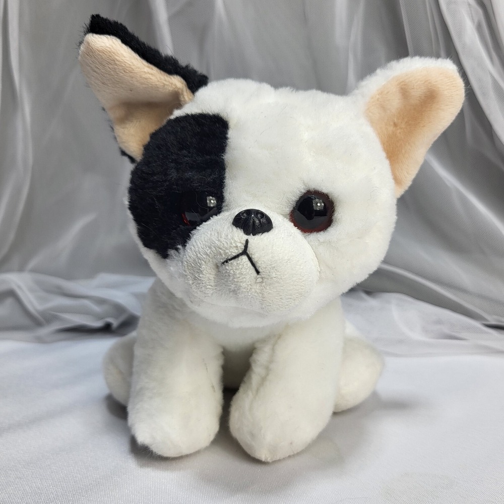 Ty VelveTy Marcel the Dog 7" Plush Stuffed Toy White & Black Puppy Beanie Babies